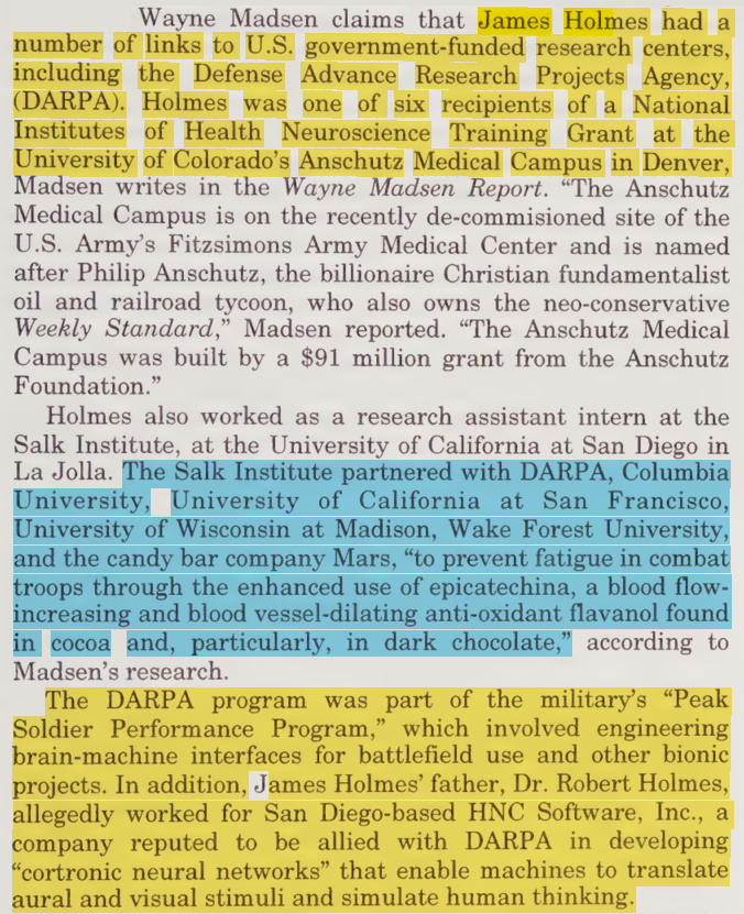 toxictiramisu's tweet photo. James Holmes, 2012 Aurora shooter, interned at Salk, where he developed a flicker-rate program to alter mental states. Salk later partnered w/ DARPA on Obama’s 2013 BRAIN Initiative, developing bidirectional neural interfaces that read/write brain signals for behavioral control. https://t.co/jOSVxg4ujX