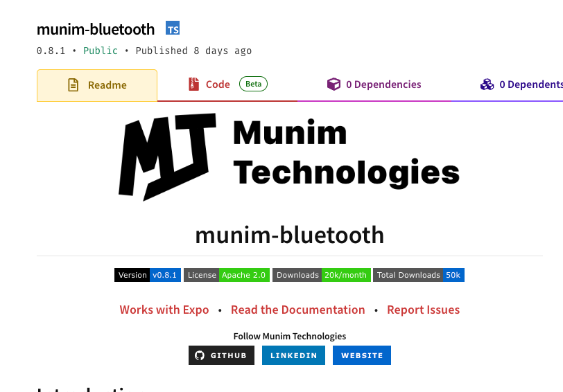 sheehanmunim's tweet photo. munim-bluetooth just hit 50k downloads 🥳

https://t.co/eQOcc1Y6yk https://t.co/zlvevU7lTR
