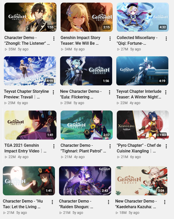 genshinmains_'s tweet photo. Another year, another Anniversary, and Zhongli's trailer remains on top.

#GenshinImpact https://t.co/K5YRiJ6uhe