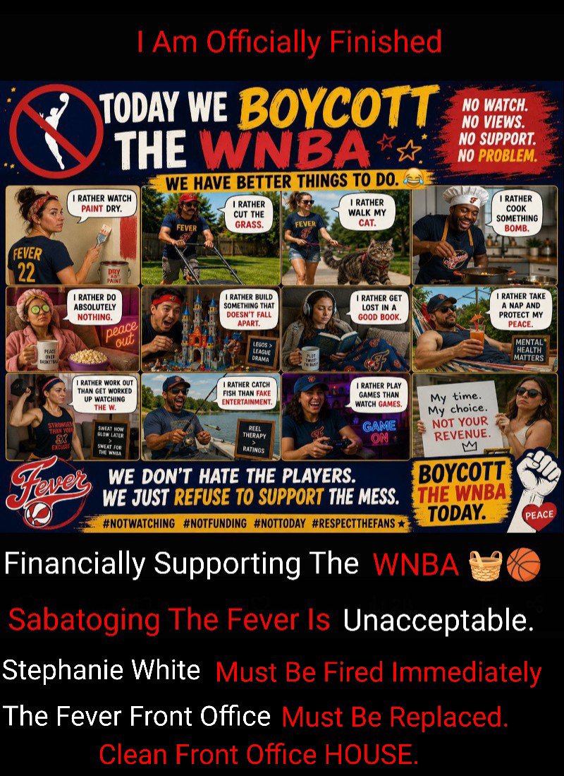 MrSpiritsRaven's tweet photo. #PostScript 👉🏿 {That Means P.S.} 👈🏿
I HAVE DECIDED TO #Boycott THE #WNBA2026Playoffs BECAUSE THERE'S NO WAY IN HELL THE #IndianaFever ARE GOING TO BE ALLOWED TO WIN THIS FIRST ROUND AGAINST THE #Aces
You Can Be Damn Sure The Commissioner has Already Implemented The Orders to the REFEREES to Call These Playoff Games Against The FEVER.