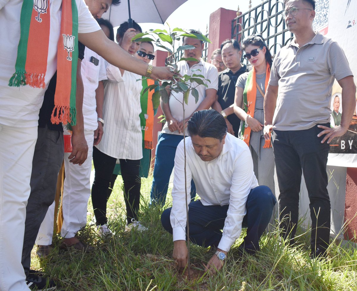 jacob_zhimomi's tweet photo. Continuing with community-oriented activities, planted a sapling at Sammogooting Stadium, DC Office Complex, Chümoukedima as part of #SevaMeraYogdan under #SevaSankalpAbhiyan. As we mark 25 years of Seva by Hon’ble PM Shri @narendramodi Ji, I also encourage fellow citizens to take part in community activities in their own capacity. Your contribution to society and nation-building through your service would be greatly appreciated. 
@AmitShah @NitinNabin @blsanthosh 
#ViksitBharat #Nagaland