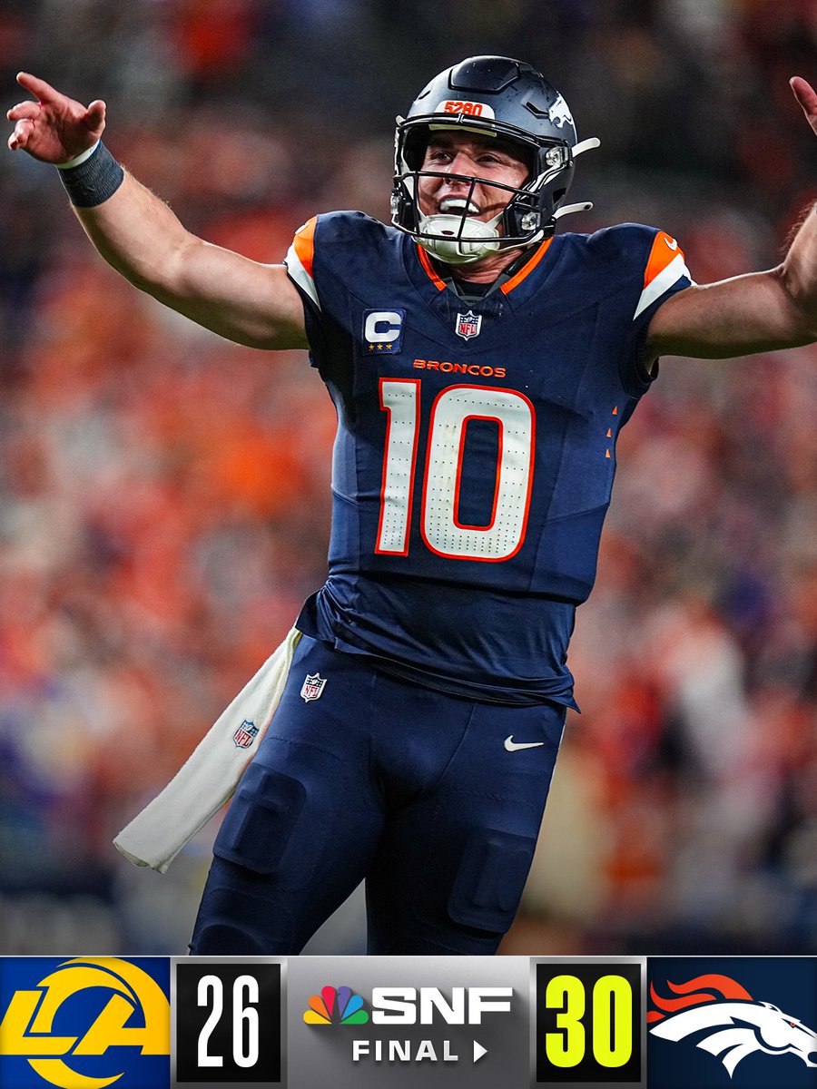 NFL's tweet photo. FINAL: The @Broncos erase a 16-point deficit with 30 2nd half points to win at home! https://t.co/Zf4f2fw4nM