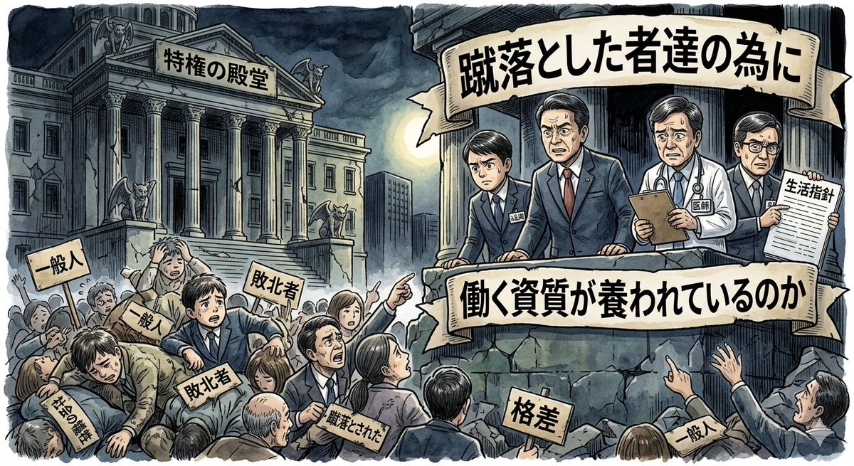 DJno51's tweet photo. 政治、医療、法律、どれも国民の為に大切なもの。

旗振り役が肝心。

受験などそのポストにたどり着く道のりで、幼少期より親から付き合いを控えろと言い聞かされ接点を排除、或いは蹴落としてきた、そんな「一般国民」の為に本気で働く資質を養う機会など、充分に与えることができているのだろうか。 https://t.co/IF2C8zmh0w