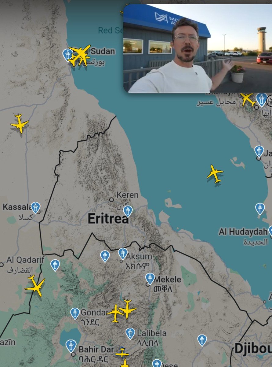 ErRenaissance's tweet photo. Good morning #Eritrea
As war escalates in the region there is an obvious change on the airspace. Today the Eritrean airspace is clear. After arrival of US Airforce and Marine corps in the Djibout and red sea post.
We are following the developments closely and we will update https://t.co/cPqZ8ZSPuo
