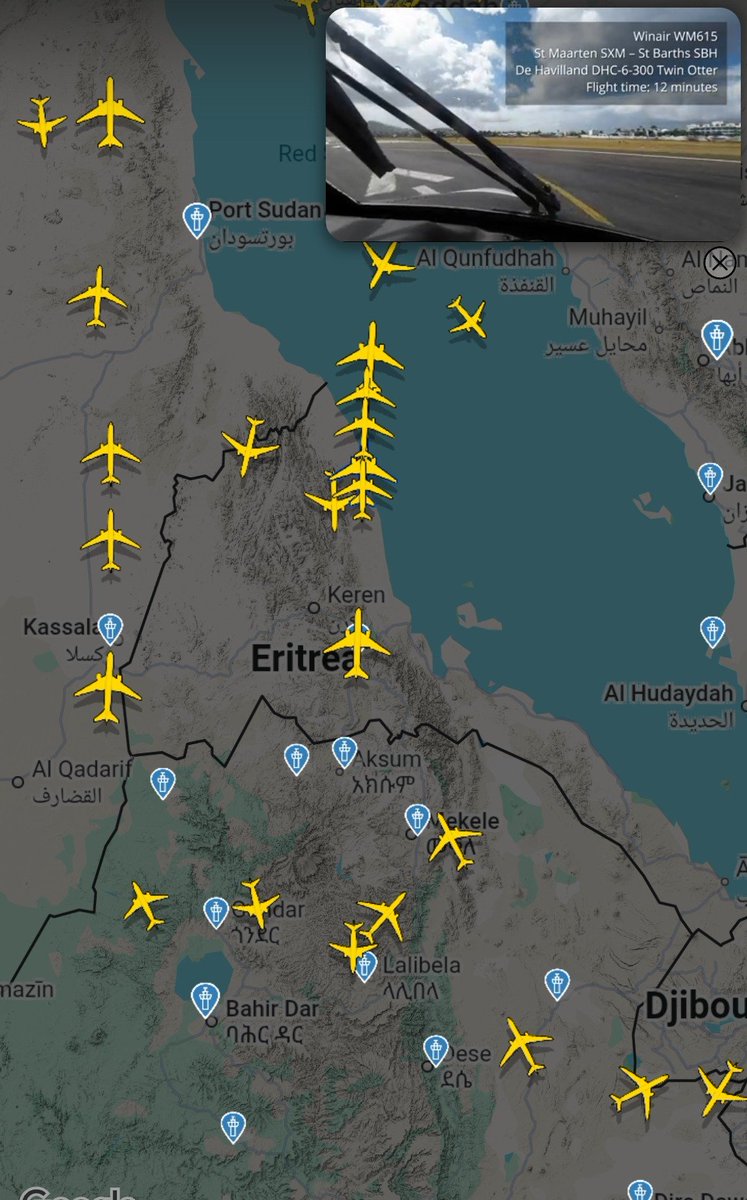 ErRenaissance's tweet photo. Good morning #Eritrea
As war escalates in the region there is an obvious change on the airspace. Today the Eritrean airspace is clear. After arrival of US Airforce and Marine corps in the Djibout and red sea post.
We are following the developments closely and we will update https://t.co/cPqZ8ZSPuo