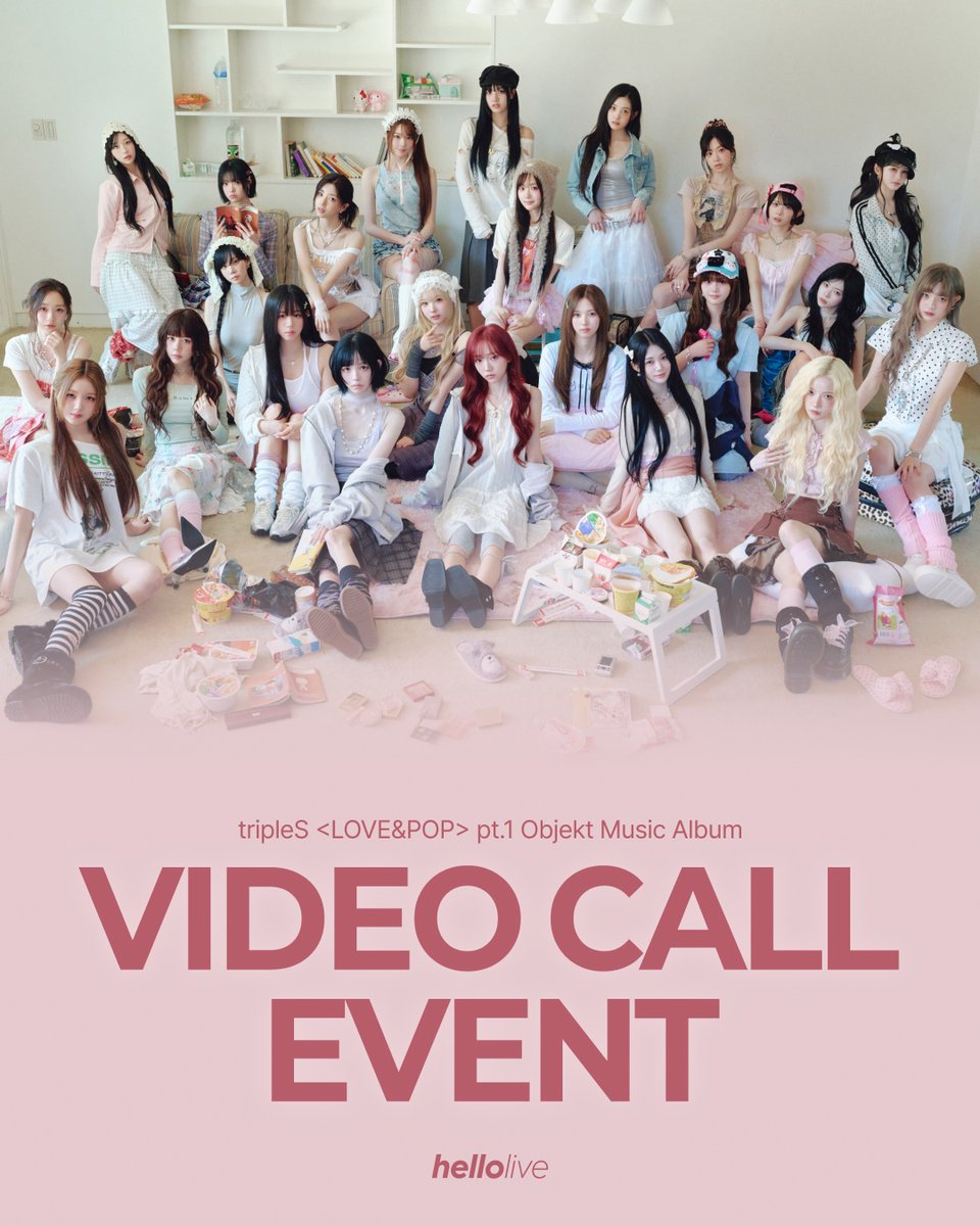hellolivetv's tweet photo. #hellolive_NEW 
tripleS <LOVE&POP> pt.1 Objekt Music Album 발매 기념
🩷VIDEO CALL EVENT🩷

🔔 이벤트 일시 : 10월 6일 (화) 19:00 (KST)
🔗 https://t.co/hp2OdVcBs8

🔎 응모자 특전
헬로라이브 단독 당일착장 미공개 폴라로이드형 포토카드 증정
릴레이콜 : ️❣️빨간망토 트에❣️ ver.
1:1 비디오콜 : 🐰트에바니즈🐰 ver.

✨ 당첨자 특전
각 이벤트별 친필 사인 폴라로이드 추첨 증정!

#tripleS #트리플에스
#ASSEMBLE26 #LOVEnPOP