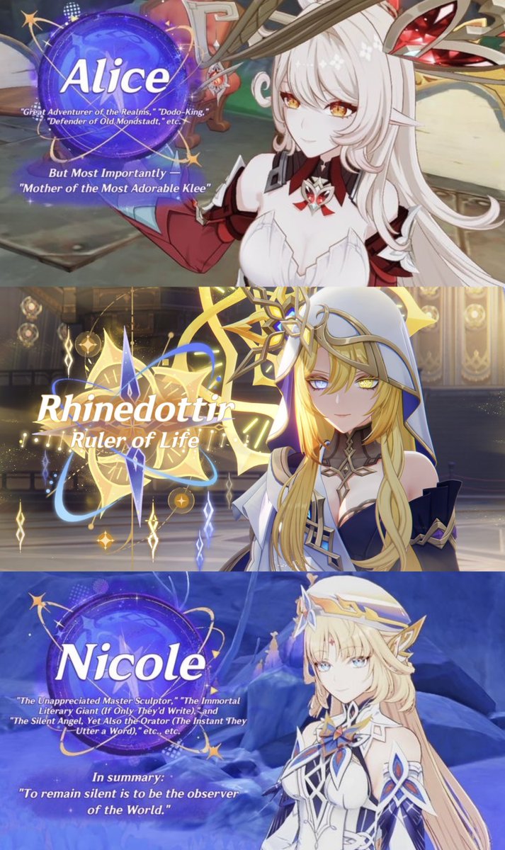 hexenzirkeling's tweet photo. ✦ ˖꙳⋆ ⟢ #Hexenzirkel 𓂃 3/8

Mage A, #Alice — 6.2
Mage B, Barbeloth — ❔
Mage J, Ivanovna / Scarlett — ❌ /❔
Mage M, Andersdotter / ?  — ❌ /❔
Mage N, #Nicole — 6.2
Mage O, Octavia — ❔
Mage R, #Rhinedottir — 7.1
Mage ?, ? — ❔

who will be the next one. . . ? 🍵🫖 ⋆꙳˖ ✶ https://t.co/vD0WPux1I4