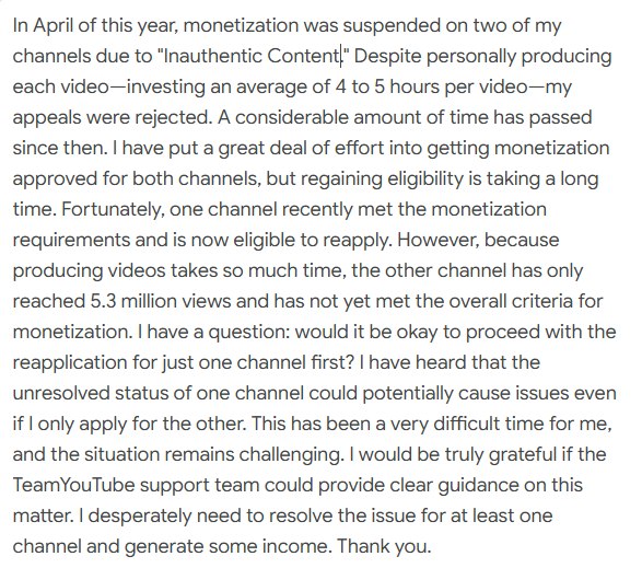 nyaranghaeyo's tweet photo. Please, help me @TeamYouTube  . A lot of time has passed, and a great deal of effort is being put in. Please answer my questions. https://t.co/mM5NXLsKSt