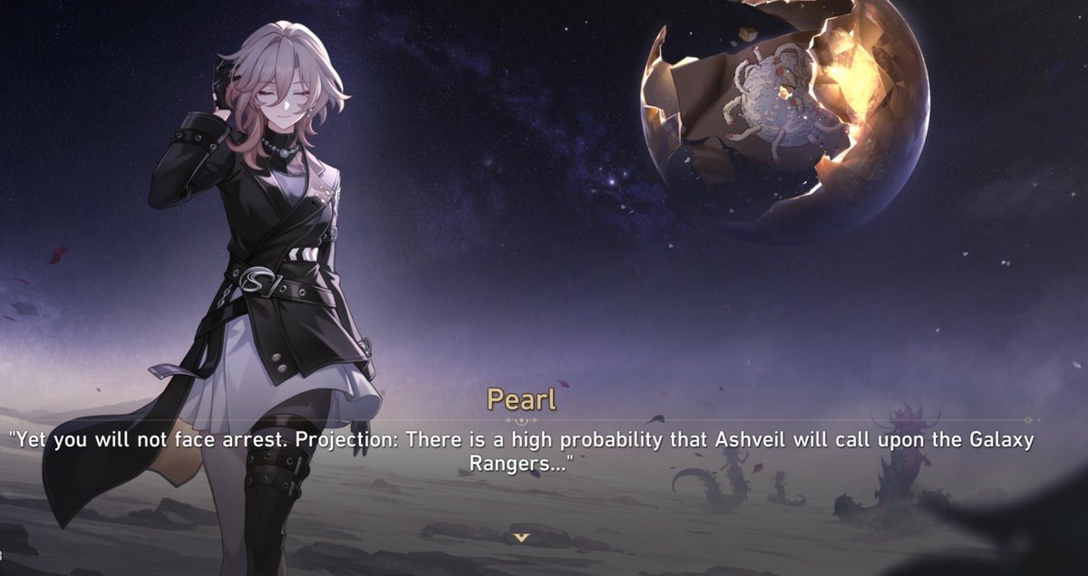 MarshaVeil's tweet photo. Hsr spoilers 
.
.
Reinstalled just for ashveil to mention the one eyed owl 🥺 https://t.co/XJQdpYMHTy