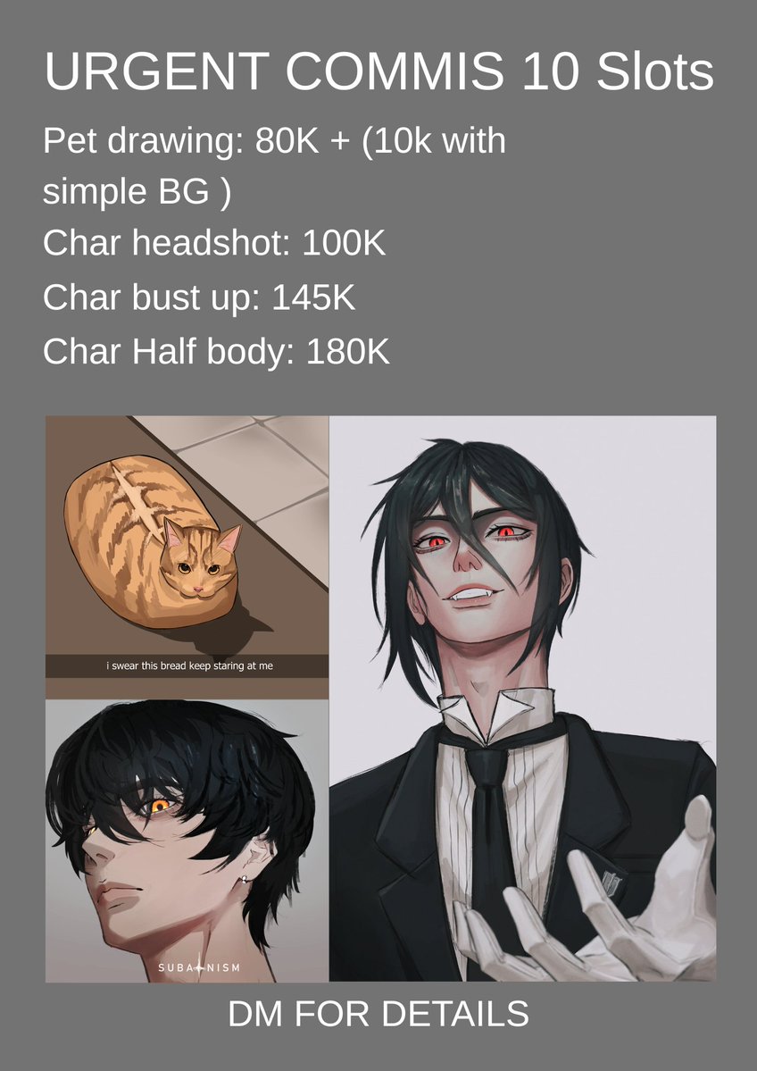 Subaaa_art's tweet photo. URGENT COMMS — (5/10)
rt &amp; like are appreciated 

kinda late post di sini but thank u sm for the support , dm aja if u're interested! https://t.co/chW8dRlCN7