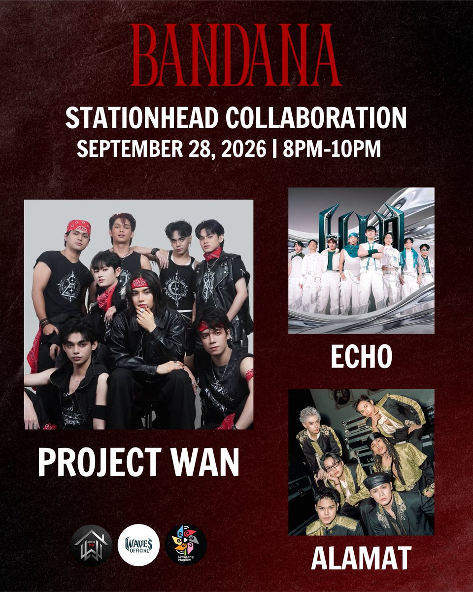 HOWsVT's tweet photo. [ BANDANA Stationhead Streaming Collab: Day 2 ]

Tie your BANDANA, let the ECHO ring, and let’s begin this new YUGTO together. 🚩

See you later on Stationhead

📻: https://t.co/YkMm3yi5f9
⏰: 8:00PM - 10:00PM

BANDANA SH COLLAB D2
#BANDANA #ProjectWAN
#ALAMAT #ECHO_PH https://t.co/IDH5TTAKwt