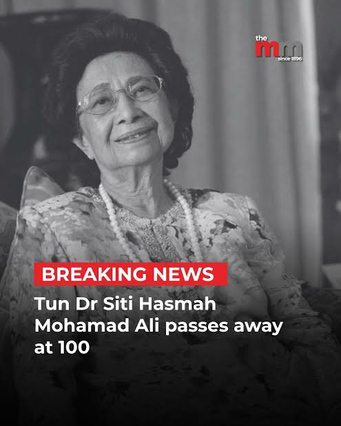 40laraib's tweet photo. إِنَّا لِلَّهِ وَإِنَّا إِلَيْهِ رَاجِعُونَ

The wife of Malaysia’s longest serving Prime Minister
Dr. Mahathir Mohamad
Dr. Siti Hasmah Mohamad Ali, has passed away at the age of 100

I remember her for that beautiful, graceful moment when she asked Imran Khan if she could hold his hand
That simple moment of warmth & affection left a lasting impression & will keep her alive in many of our memories 

May Allah be pleased with her forgive her & grant her the highest place in Jannat-ul-Firdous...
Ameen