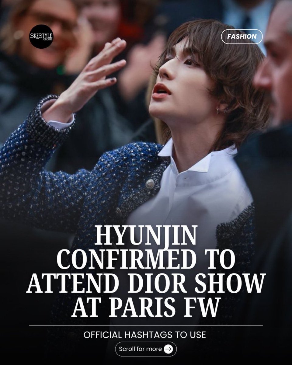 skzstyle_it's tweet photo. Hyunjin will attend Dior SS27 show in Paris on September 29th!

#HYUNJIN 
#HYUNJINXDIOR https://t.co/oZcVe76Mtt