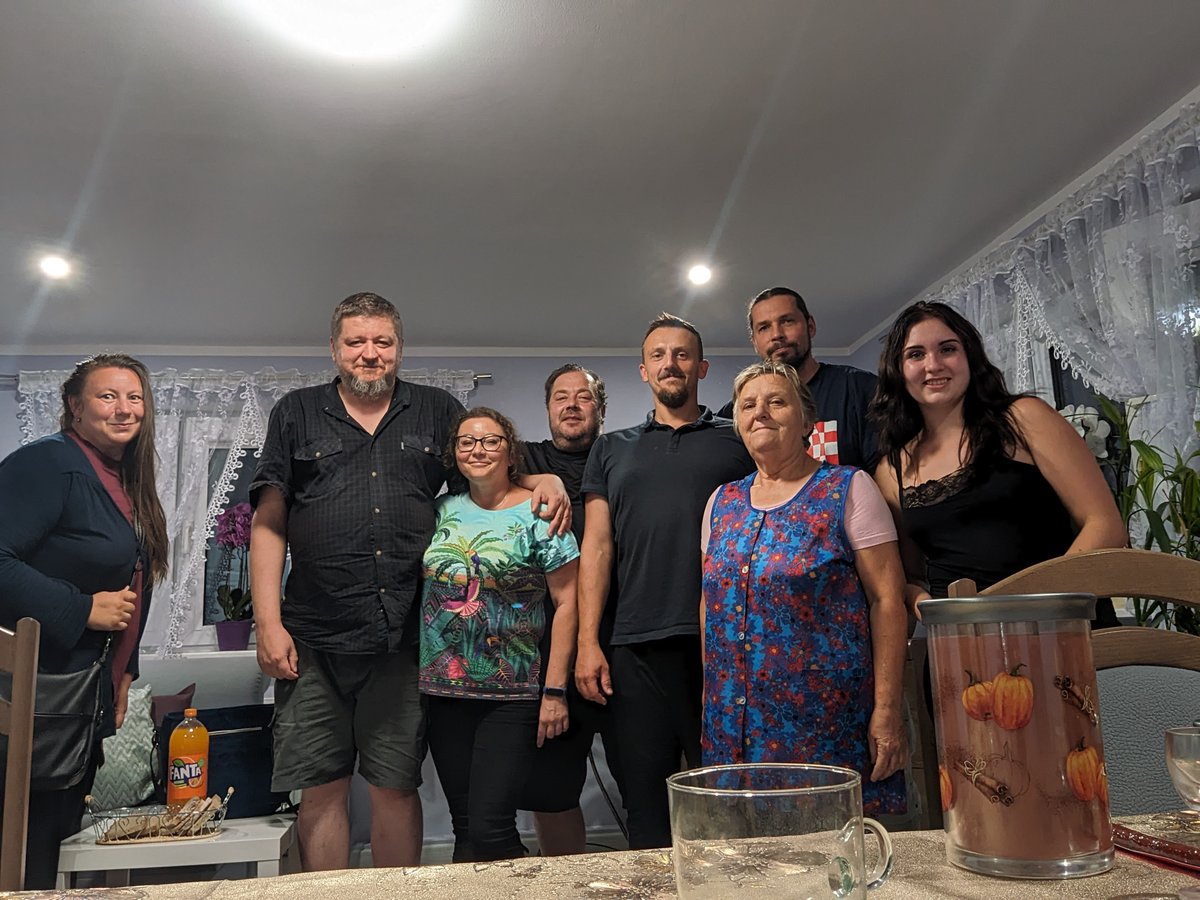 AjRockatansky's tweet photo. 6 days before I went Carnivore. Right there. Saved my life. 

I like how us Polish guys wear black a lot. 

Elblag, Poland there. 

Best crew. All Computer guys. All of us had retro ties too. I could not speak so much Polish back then but I could talk tech. https://t.co/AvPKYslhE2