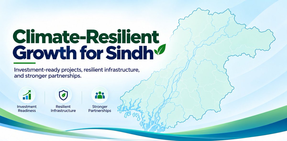OfficialSEZMC's tweet photo. Pakistan’s climate-finance challenge is not only about securing more funding — it is also about developing projects that are technically prepared, investment-ready and capable of attracting public, private and blended finance.

The recent Dawn article on Pakistan’s climate future highlights several areas that are becoming increasingly important: bankable project pipelines, climate-resilient infrastructure, stronger institutional coordination, public-private partnerships and innovative financing mechanisms.

These priorities are also relevant to Sindh’s long-term industrial development.

Across SEZMC’s portfolio, including Khairpur SEZ,  MCK Industrial Park, Aquaculture Park, and the new Industrial Enclaves in Hyderabad and Sukkur, the focus remains on strengthening infrastructure, improving project readiness, facilitating investment and creating an enabling environment for sustainable industrial growth.

As climate risks increasingly influence infrastructure planning and investment decisions, integrating resilience into industrial development will be important for protecting assets, attracting long-term investment and supporting economic growth across Sindh.

Full Dawn article link in comments.

#SEZMC #Sindh #IndustrialDevelopment #ClimateFinance #ClimateResilience #Infrastructure #Investment #PublicPrivatePartnership