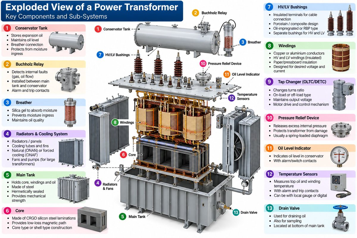 RohanTResearch's tweet photo. The Transformer is more than just a box!!

👉 Transformers sit at the heart of:
  → Power transmission
  → Renewable integration
  → Data centres
  → Industrial electrification
  → EV infrastructure
  → Grid expansion

👉 But the opportunity goes much deeper than transformer manufacturers.

Here’s the Indian listed transformer value chain 👇
@DhawalDoshi5 @Dynamicinvstr @mehul_n_trivedi