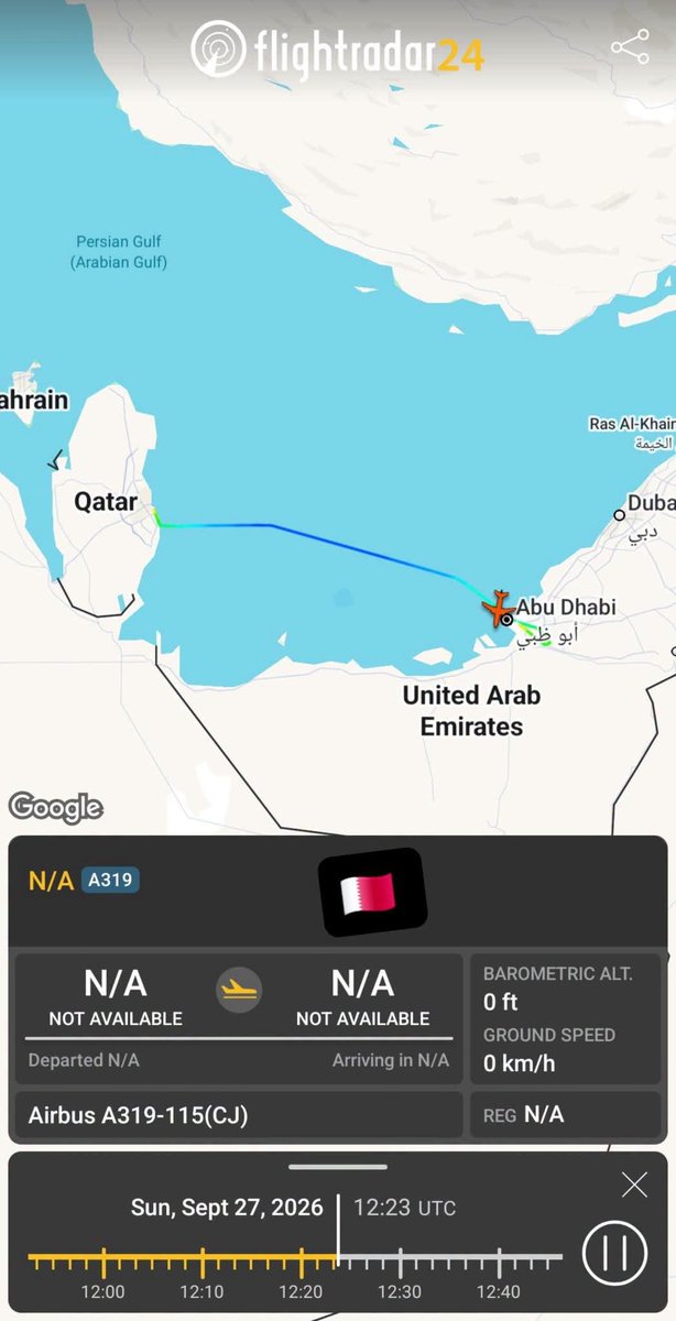 althaer100's tweet photo. محور الشر .. !! 

اذا معتقد انه نتنياهو اجتمع مع بن زايد لوحدهم بالأمس فإنت غلطان !!

طائرة #نتنياهو اللي وصلت أمس إلى أبوظبي _التي تحمل تسجيل M-ULTI_ كانت قد وصلت إلى هناك  الساعة 12 بتوقيت #أبوظبي 13 بالتوقيت العالمي UTC.. 

 بالصدفة !! سبحان الله 

__وصلت إلى ابو ظبي  امبارح طائرة تابعة ل #قوات_حفتر #الليبية تحمل تسجيل P4-KH5i9 تحديدا الساعة 12:28..

__وطائرة شحن عسكرية #مغربية من طراز C-130 تحمل تسجيل CN-AOF هبطت في ابو ظبي تحديدا الساعة 10:10..

__ وطائرة حكومية تابعة لدولة #قطر تحمل تسجيل A7-MHH هبطت في ابو ظبي الساعة 12:18..

__وطائرة مدنية #أماراتية من طراز Bombardier Challenger جابت شخصية من #الرياض_السعودية الساعة 10:00 وهبطت به في #أبوظبي امس الساعة 12:10 تحمل تسجيل A6-FAM..

وهذا كله صدفة طبعا ..

#منقول_بتصرف بعد التحقق من الرحلات وتوقيتها