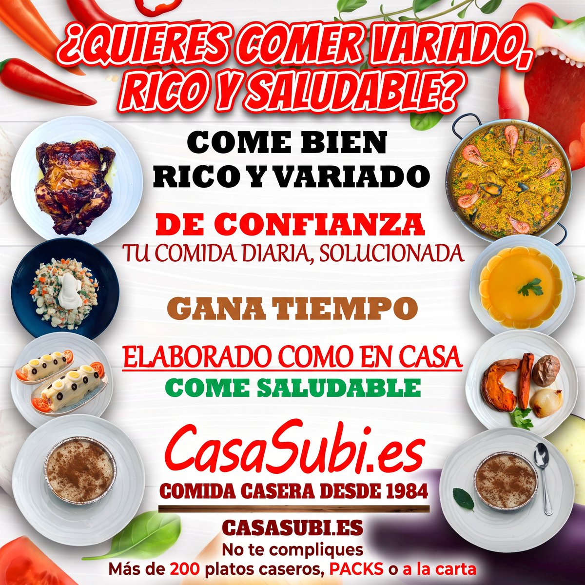 CasaSubi's tweet photo. ‼️ ¿Cuantas horas a la semana dedicas a cocinar? ¿Y si te cocinara https://t.co/mnVec1AFjp? La comida para toda la semana. Tu decides el número de platos que necesitas. Solo cenas, solo comidas, ambas, etc...

🚚 Envíos a toda España y Baleares. La cocina del chef Joan Subirats. https://t.co/qmwuU77qy8