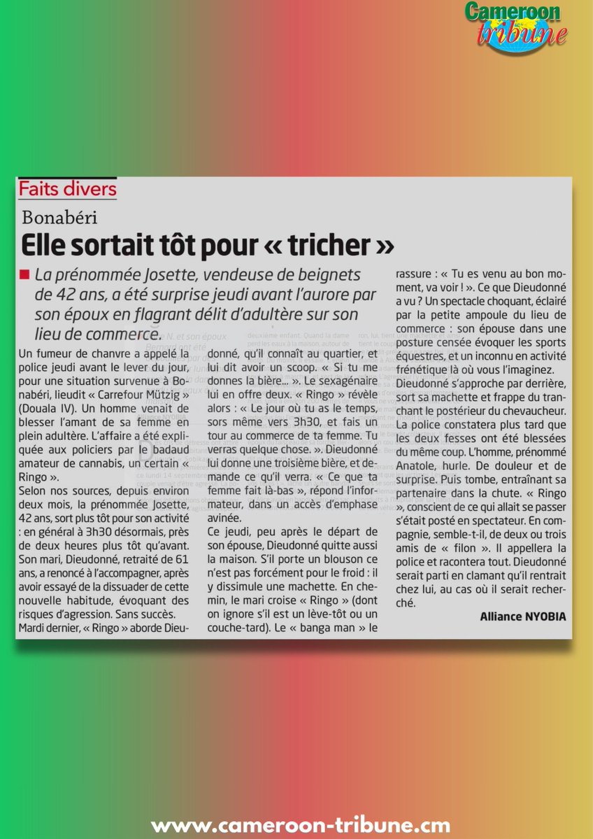 CamerounTribune's tweet photo. Une histoire rocambolesque... https://t.co/QxdDNIb1xG