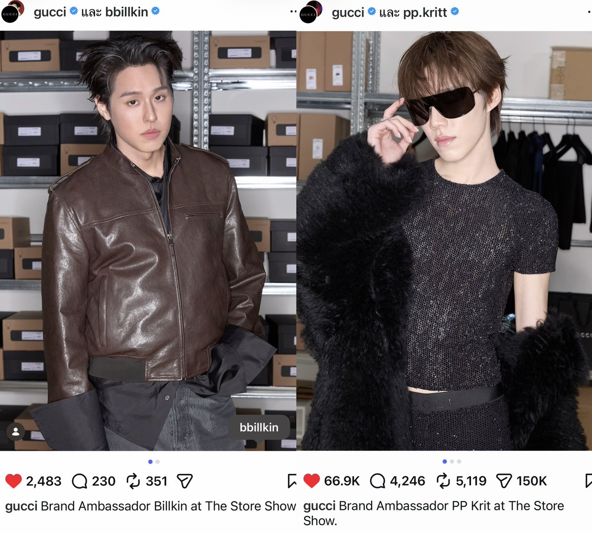 bkpphome's tweet photo. Brand Ambassador Billkin
Brand Ambassador PP Krit

เหมาะสมที่สุดแล้ว💙❤️
#GUCCISS27xBILLKIN 
#GUCCISS27xPPKRIT
#GucciTheStoreShow #Gucci @gucci https://t.co/dmWEdF3Bur