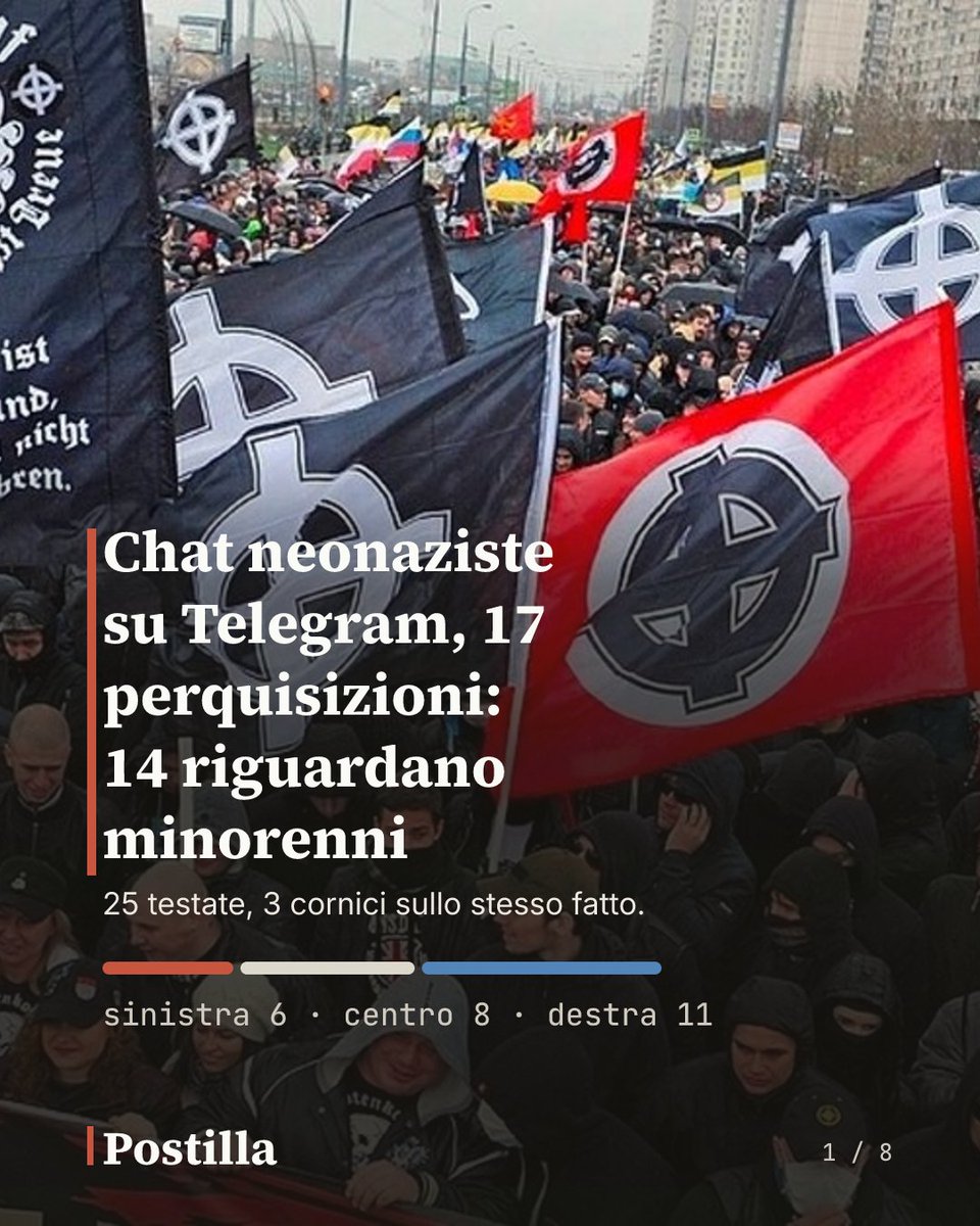 postillanews's tweet photo. Chat #neonaziste su #Telegram, 17 perquisizioni: 14 riguardano minorenni https://t.co/ScFXuJrOKW