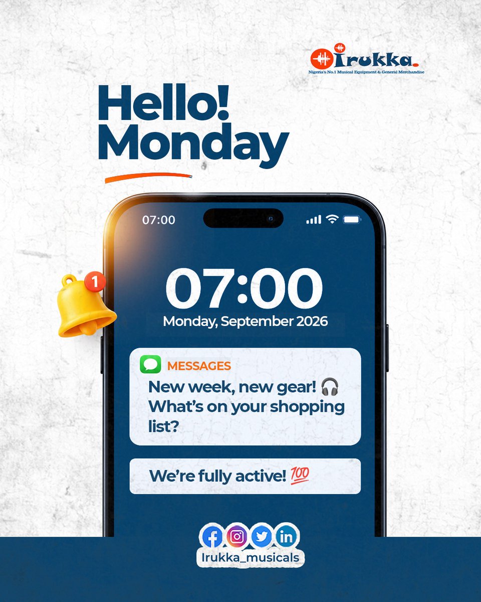 irukka_musicals's tweet photo. π₯ Hello, Monday!
New week. New goals. New opportunities. π―π
Whateverβs on your shopping list, get the right sound equipment to get the job done.
π Shop: https://t.co/YDBCZW6kfE
π© DM us to order or make enquiries.
#IrukkaOnline #Monday #SoundEquipment #NeverSettleForLess https://t.co/Mn3MdOsw6F