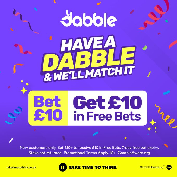 TWEnclosure's tweet photo. ✅✅✅ MONDAY'S 13/2 WIN TREBLE

👌 Best priced with Dabble! Join here and get a £10 FREE BET when you bet £10 ---> https://t.co/iyPTsxQYSn

📲 Already got an account? Back it HERE ---> https://t.co/BIT53GQoYW

All to win:
🐴 Cyberspace
🐴 Matiwo
🐴 Zafaan

AD | 18+ | New Customer Offer | T&C’s Apply | GambleAware | Registration Required