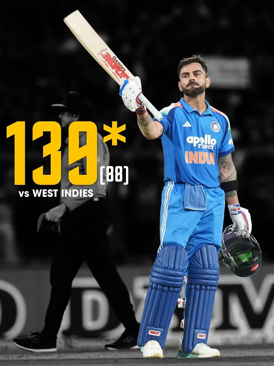 RoyKiFeed's tweet photo. King Kohli at his finest. A brilliant 139* in the chase. 👑

#ViratKohli #INDvsWI #RoKo #TeamIndia https://t.co/fD3agiimrs