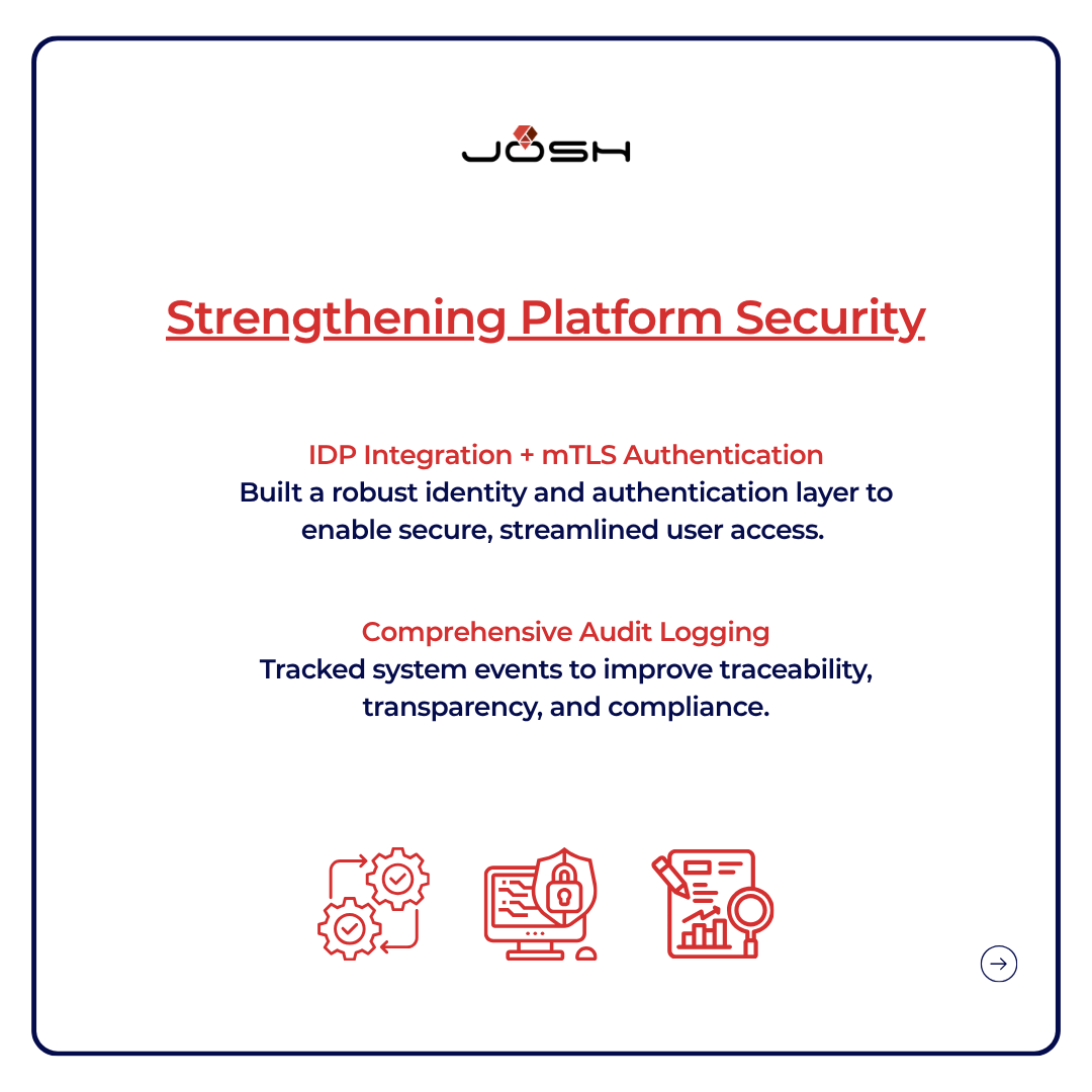 joshsoftware's tweet photo. Data platforms are expected to make increasingly complex information easier to work with.

But as the volume of data, users, and workloads grows, the experience around that data becomes just as important as the processing power underneath it.

For DataPelago, that meant strengthening identity and access controls, making tenant onboarding less cumbersome, improving traceability, and bringing interactive analytics closer to the user’s existing workflow.

The result is a platform where security and usability can scale together, rather than one becoming the price of the other.

Because for enterprise data products, performance is only part of the experience. How securely and easily people can access, explore, and work with that data matters just as much.

#DataAnalytics #DataPlatforms #CloudArchitecture #SecureSystems #Microservices #DataEngineering #EnterpriseTechnology #JoshSoftware