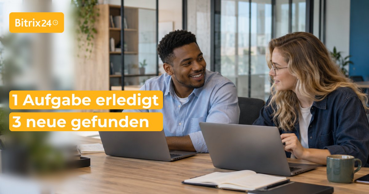 Bitrix24De's tweet photo. Eine Aufgabe erledigt.
Drei neue entdeckt. 😅

Produktivität oder Nebenquest?

#Arbeitsalltag #Teamwork #Bitrix24 https://t.co/ObVVGJ3CcI