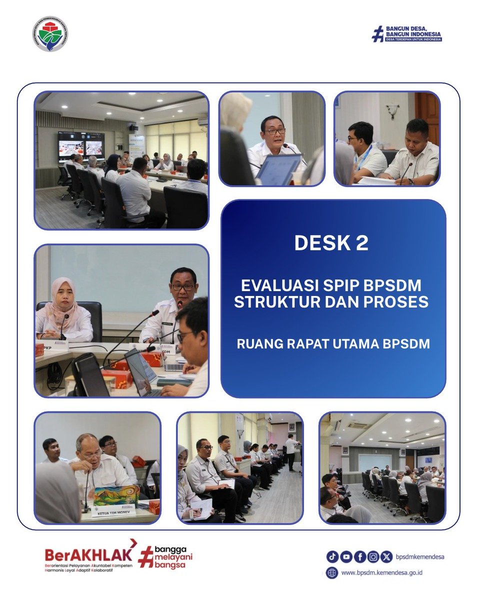 bpsdmkemendesa's tweet photo. BPKP melaksanakan Evaluasi dan Wawancara SPIP Terintegrasi di lingkungan Kemendes PDT, Senin (28/9/2026). Kegiatan ini bertujuan memastikan penerapan SPIP berjalan sesuai ketentuan serta mendorong penguatan tata kelola dan budaya organisasi. https://t.co/Hw6HVtMn33