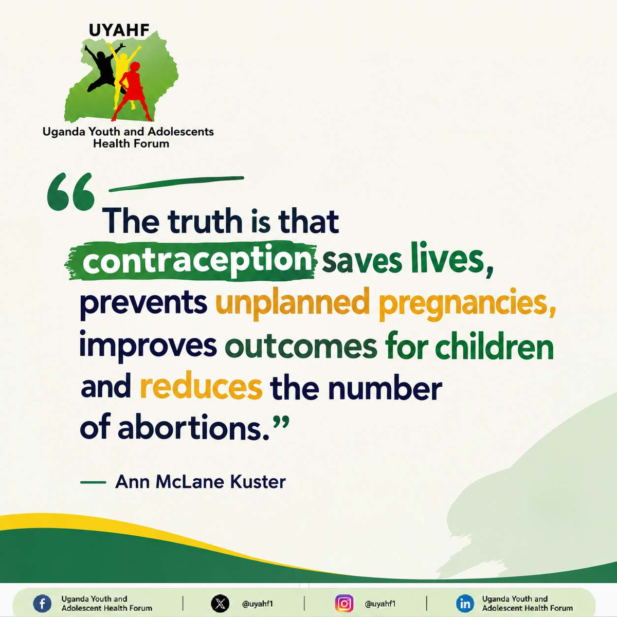 uyahf1's tweet photo. A choice can shape a future.
When young people have accurate information and access to contraception, they can make informed decisions about their reproductive health.
This week, let’s make informed choices possible.
#MondayMotivation #SRHR #YouthLead https://t.co/VY24Oi5ZH9