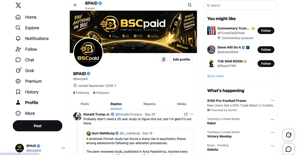 bscpaid's tweet photo. Something new is coming to BNB Chain. 🟡
BSCpaid is preparing for launch.
We’re building a launchpad where crypto projects can launch on BSC while exploring a new payment layer connected to X accounts and X Money.
Imagine launching a token and giving users another way to interact and transfer value through the X ecosystem.
Crypto launches + social identity + payments.
All connected through BSCpaid.
PAY ANYTHING ON BSC.
PAY BEYOND BORDERS.
🚀 BSCpaid is coming soon.
Follow @bscpaid and stay tuned.
#BNBChain #BSC #BSCpaid #XMoney #Web3‌‌