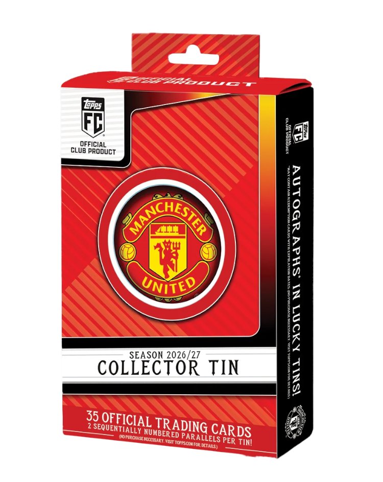 MintHeadquarter's tweet photo. 【製品情報】
2026年10月以降 発売予定
⚽ 2026-27 TOPPS COLLECTOR TIN MANCHESTER UNITED HOBBY 
https://t.co/gQVynHvi9w 

トップス社から「コレクターティン マンチェスターユナイテッド」クラブ公式サッカーカードが登場！

1ボックスに35枚の豪��なカードが封入！
1ボックスから2枚シリアル入りカードが手に入る！
直筆サインカードもランダムで封入！

#トレカ発売情報