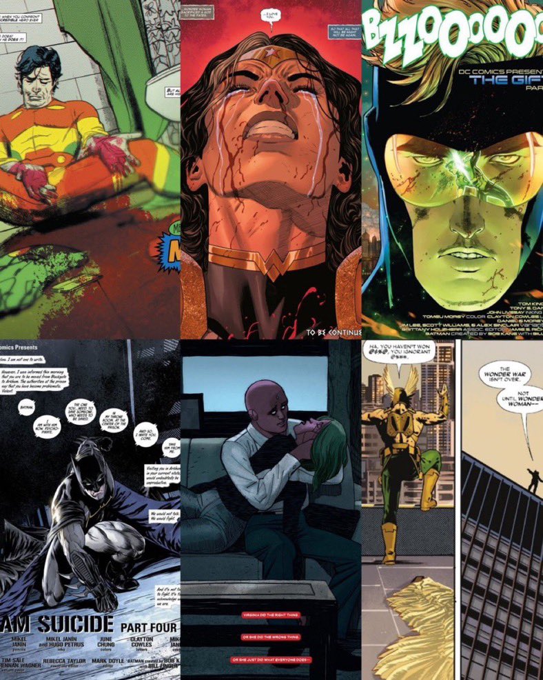 Evens412550's tweet photo. That’s 1100% Tom King lmao, he always writes the exact same way making all his characters suicidal and thinking he’s being deep https://t.co/qrGm9E5GB6