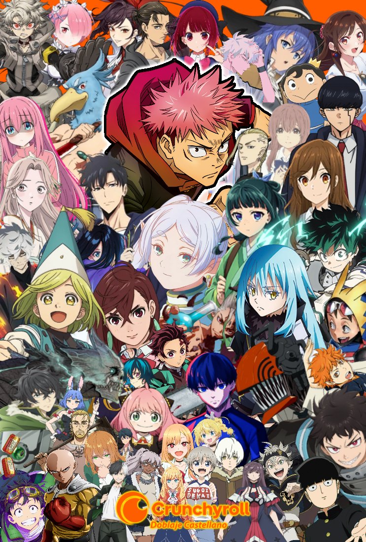 THEK3VINF2P_'s tweet photo. Buenos Días 🌞

En honor a Crunchyroll, he hecho un collage de los 66 títulos que contamos hasta ahora confirmado con Doblaje Castellano 🎙️🇪🇸

#AnimeEnCastellano #Crunchyroll https://t.co/CX1WzgUzok