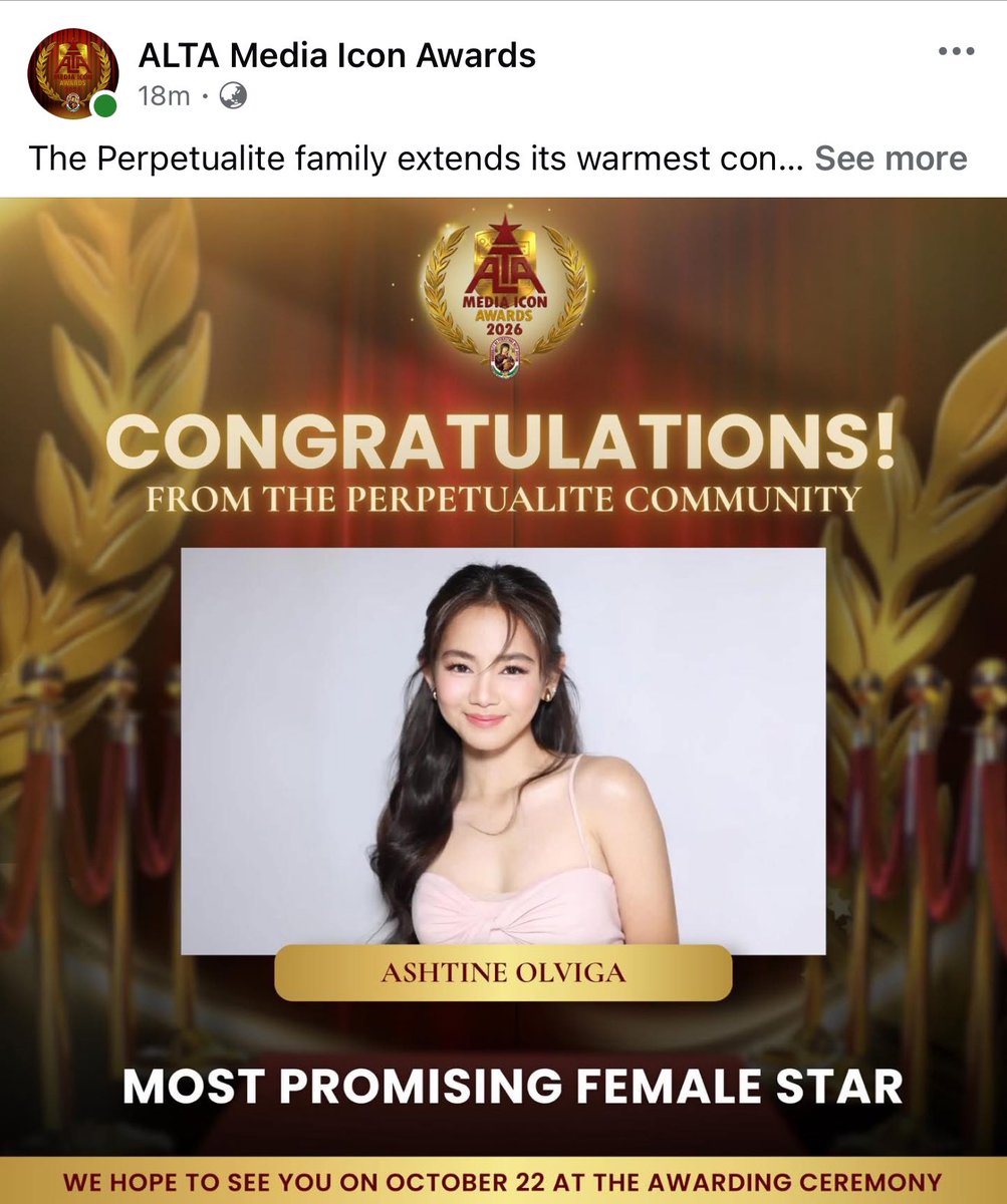honeybunchAshy's tweet photo. We will celebrate you every day, Ashtine!! 🥹💖✨

Congratulations once again, Ashtine Olviga, for being this year’s Most Promising Female Star at the Alta Media Icon Awards 2026! 🏆✨

Sooooo proud of you bb! ✨✨✨

#AshtineOlviga | Ashtine Olviga ✨ 
https://t.co/wUw2ytJ7h9 https://t.co/a8HRHnNqvt
