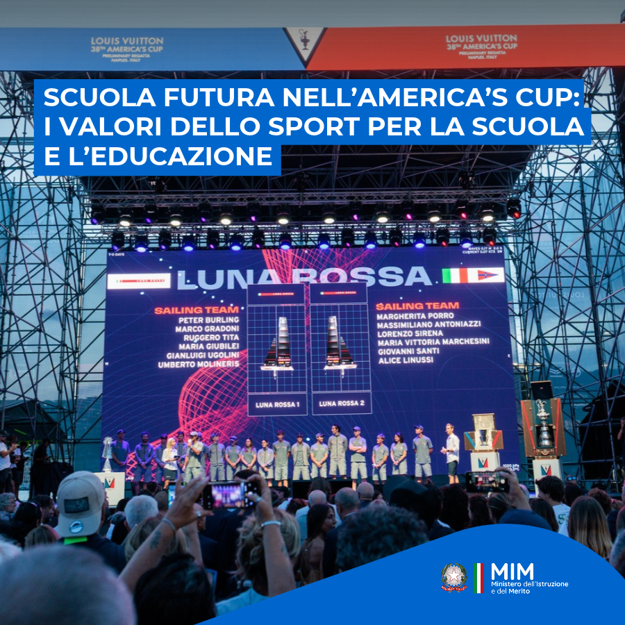 MIsocialTW's tweet photo. #ScuolaFutura nell’@americascup! A Napoli oltre 5000 studenti sono stati protagonisti dei laboratori formativi e delle buone pratiche degli istituti nautici italiani, presenti nell’Education Village di #NextGen27 all’interno della Villa comunale.
➡️https://t.co/ycHbHKfyko https://t.co/ZmCCYRlQQ4