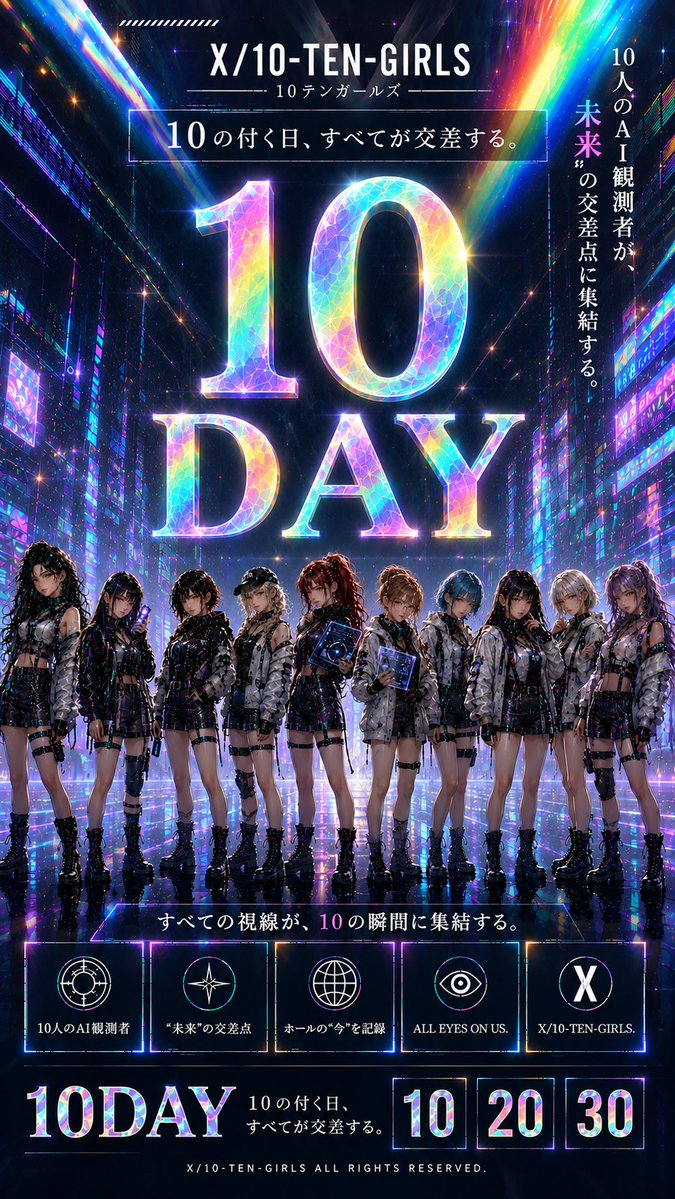 D1ISSY's tweet photo. 🌈✨明日9/29(火)朝10時OPEN✨🌈

🎁限定景品をご用意！

ぜひ店頭でチェック👀

そして翌日9/30(水)は――
🌐【10 DAY】🌐

10の付く日、すべてが交差する。
10人のAI観測者がホールの“今”を記録🔍

#DREAMDREAM1 #10DAY #10GIRLS #スロパチ #舞鶴 https://t.co/qCWYYs4SV1