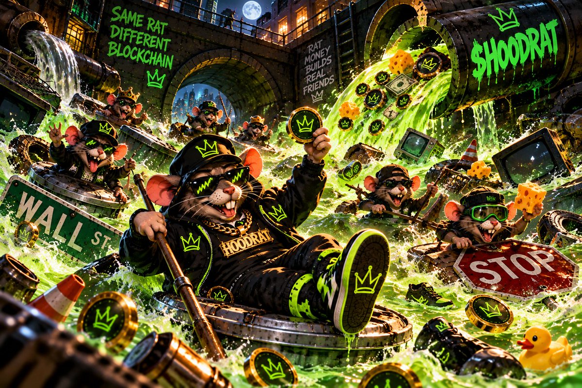 RodentFinance's tweet photo. The Sewer 🐀🐀 are beginning to spill out into the streets..

THE INFESTATION HAS BEGUN!

MAKE SURE TO VISIT SITE &amp; JOIN WHITELIST FOR OUR UPCOMING AIRDROP ON 10/03/26

https://t.co/Vyhw6r4NaL 

$HOODRAT #HOODRAT #RobinhoodChain #CryptoGems #ApeStore #LaunchpadRadar https://t.co/KCVQGpb7oY