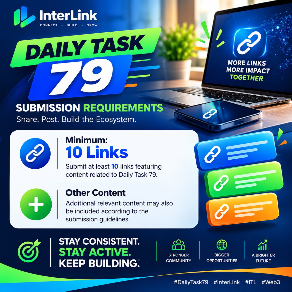bmbtiger's tweet photo. DAILY TASK 79 | SUBMISSION

📌 Minimum: 10 Links

✅ Submit at least 10 links featuring content related to Daily Task 79.

Other relevant content may also be included according to the submission guidelines.

🎯 Stay consistent. Stay active. Keep building.

#InterLink #ITLG #ITL https://t.co/Kx6mleiICC