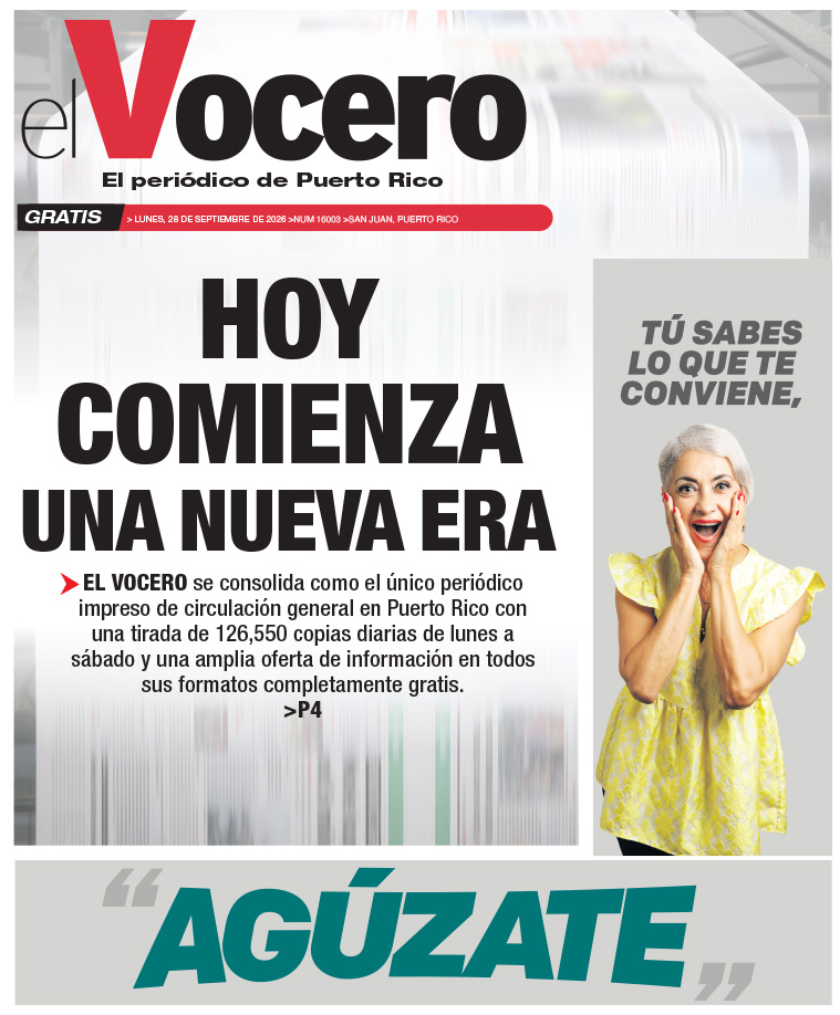 VoceroPR's tweet photo. ¡Buenos días! 📰☕ Esta es nuestra portada de hoy, lunes, 28 de septiembre de 2026 | Suscríbete gratis: https://t.co/lRkj0tE6qq https://t.co/Zymmizy2sT