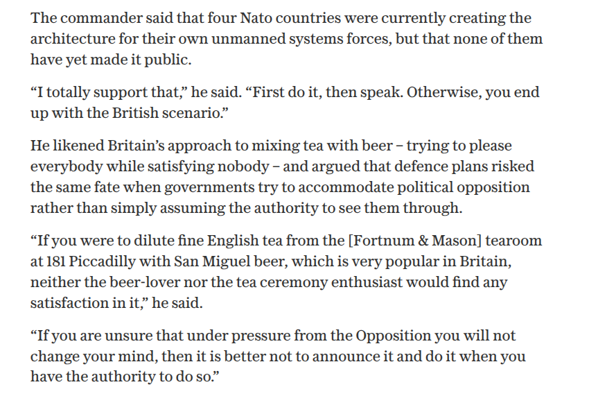 memphisbarker's tweet photo. Robert 'Magyar' Brovdi's view on British drone plans - eep! Taken from @antonialford's wide-ranging, fun and also quite terrifying interview with the legendary USF commander https://t.co/MGTCdPrJ79 https://t.co/y0Gz8QhNqr