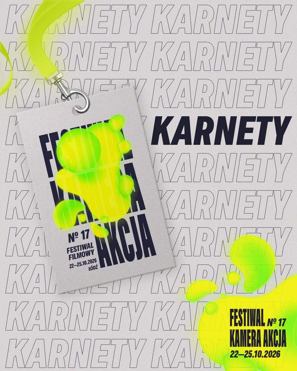 FestKameraAkcja's tweet photo. 🎬 4 DNI. SETKI FILMOWYCH EMOCJI. 1 KARNET.
Tylko kilka kliknięć stoi między Tobą i pełnym dostępem do 17. Festiwalu Kamera Akcja! 🔥
Wybierz swój wariant na: https://t.co/dFxwgir17s

⚠️ Tylko do 13.10! Później w sprzedaży będzie wyłącznie karnet Last Call. https://t.co/7mMqJ7rlKo