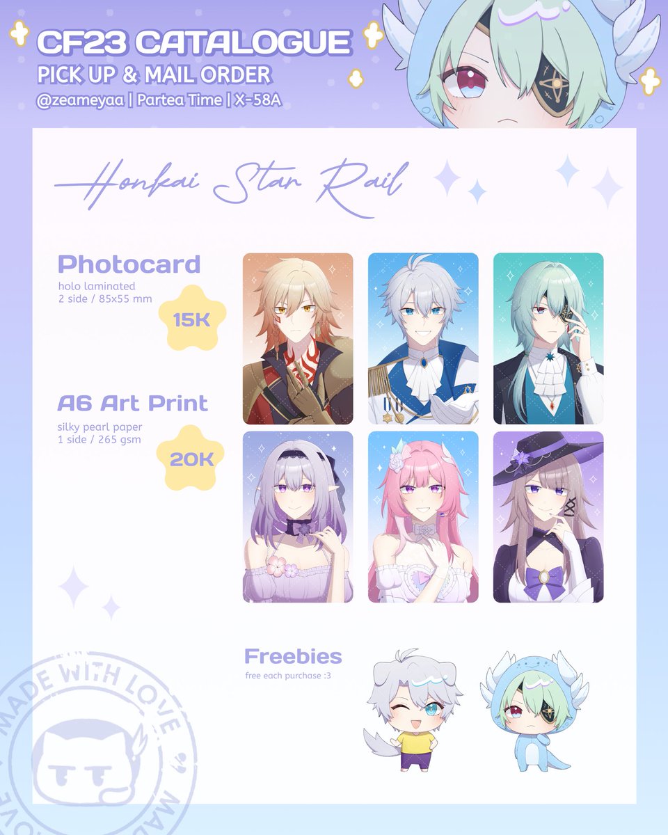 zeameyaa's tweet photo. [💙&amp;🔁 greatly appreciated]
Zea’s #cf23 Preorder + GIVEAWAY 

How to join:
⟡ Like + RT
⟡ Comment your fav merch + tag friend

📆 28th September - 1st October
☁️ Pick Up (Day 1) &amp; Mail Order
📍 Partea Time (X-58a)
⭐️ Pandavva, HSR, Apothecary Diaries 

🔗⬇️
#cf23 #cf23catalogue https://t.co/doZWBR9kyR