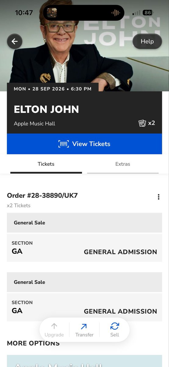SmithJohnsk3's tweet photo. I’ve got 2 extra tickets to see Elton John show at Apple Music hall in London  

I got extra for my girl and I so I want to sell out the extra ones out

just want to get paid back and not tryna overprice

Send a Dm if interested
Can transfer rn

#Eltonjohn #Eltonjohntickets #iso https://t.co/iQ0ee76qad