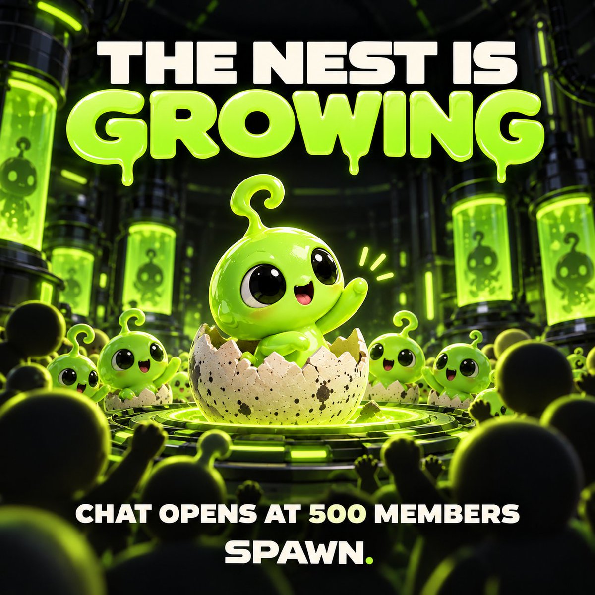 SpawnMemeX's tweet photo. Creators need people who get the joke. Traders need projects they can actually explore.

That’s the world we’re building with SPAWN.

Join The Nest and get in early. Chat is TG opens when we reach 500 members. 🥚

https://t.co/guWh1ijUgH https://t.co/CUlhyeFraJ