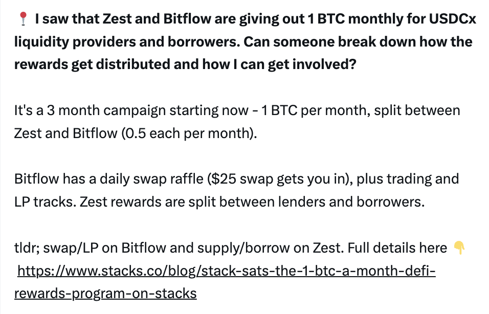 Stacks's tweet photo. Are you participating in the Stack Sats incentive program on Stacks? 🟧

Grow your Bitcoin on STX. https://t.co/67C95pFdQu