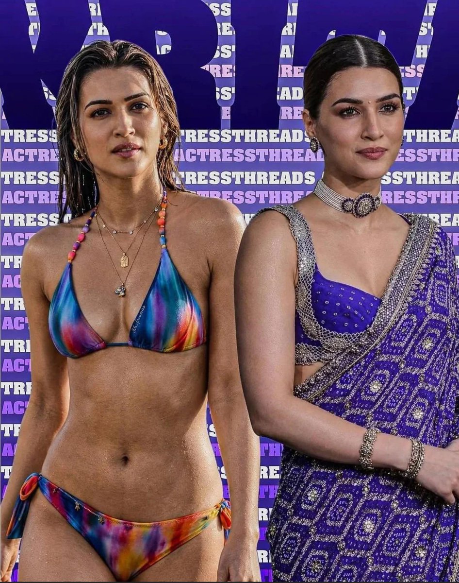 CINEMATIC_VRS's tweet photo. Kriti Sanon is one of those actresses who looks equally elegant in a bikini and a saree. She carries both looks effortlessly. Some people just have that natural charm. https://t.co/u32ciHUkR8