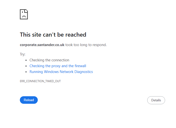 l39856851's tweet photo. @santanderuk I keep getting the below notification when trying to log on to the website and with the app it tells me 'Network not available. We couldn't connect to our server.' https://t.co/1jKNtRPcmU
